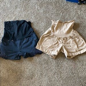 2 pairs of maternity shorts